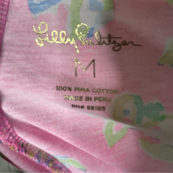 Lilly Pulitzer Declan Mini T-shirt Dress M Pink Blue Floral Short Sleeve preppy - Picture 7 of 8